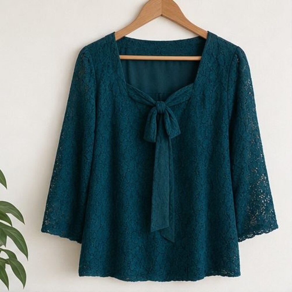 Teal Wrap Blouse